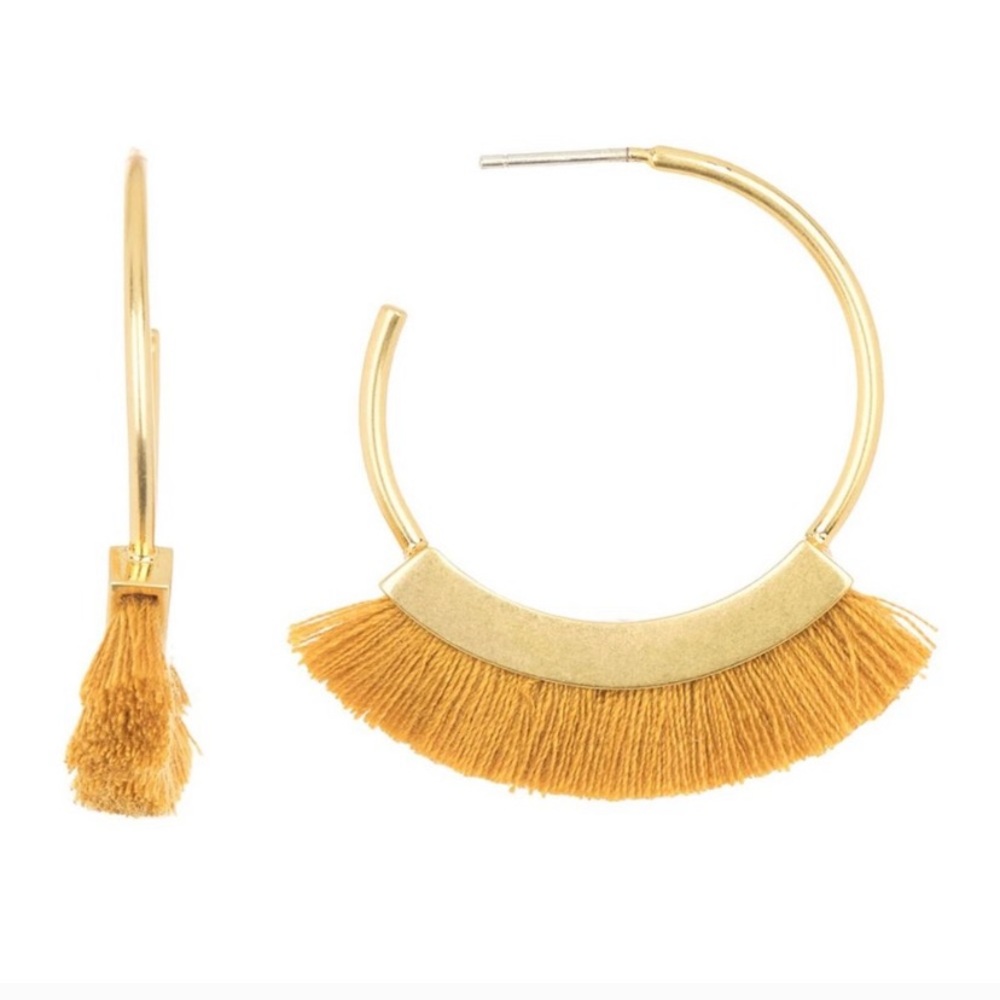Madewell fringe hoop earrings